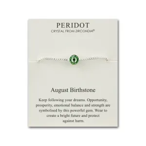 August (Peridot) Birthstone Bracelet Created with Zircondia® Crystals
