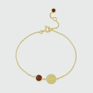 Bali 9ct Gold Garnet January Birthstone Bracelet
