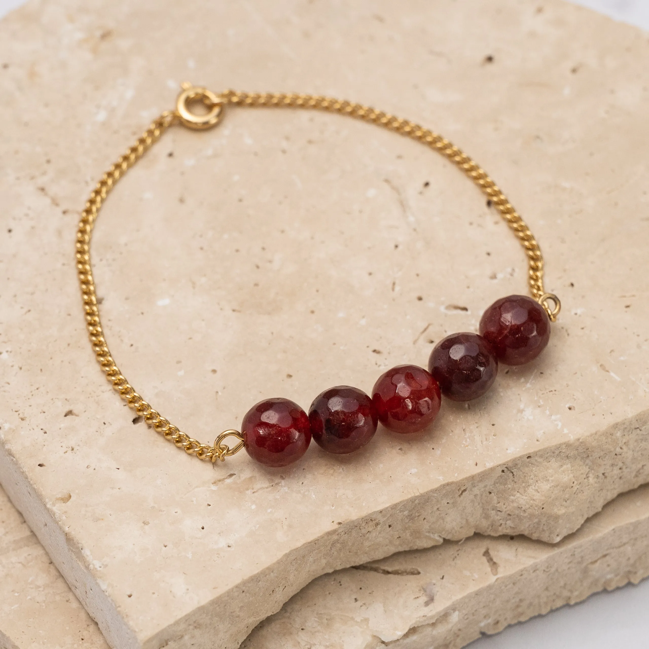 Birthstone 14k gold plated bracelet