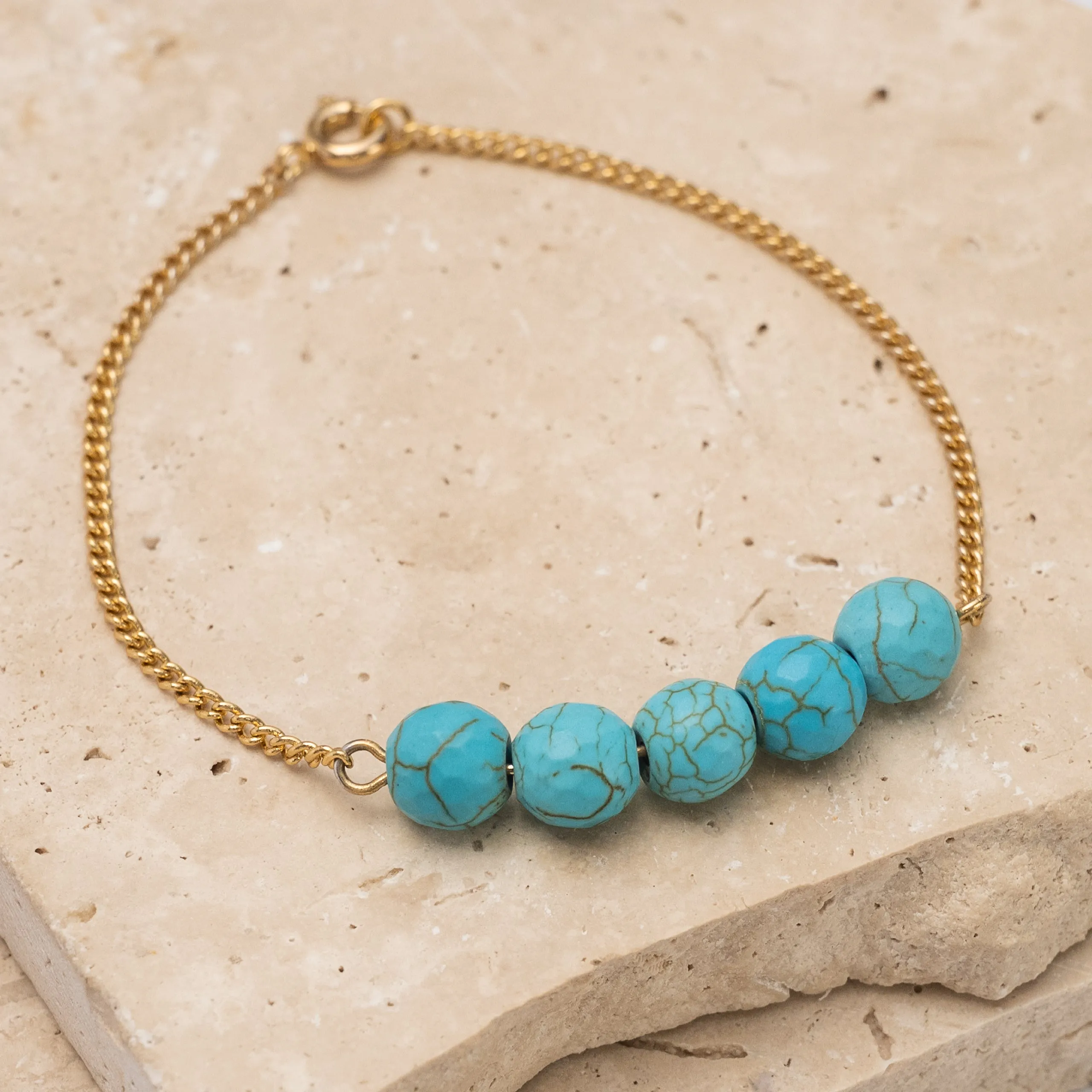 Birthstone 14k gold plated bracelet