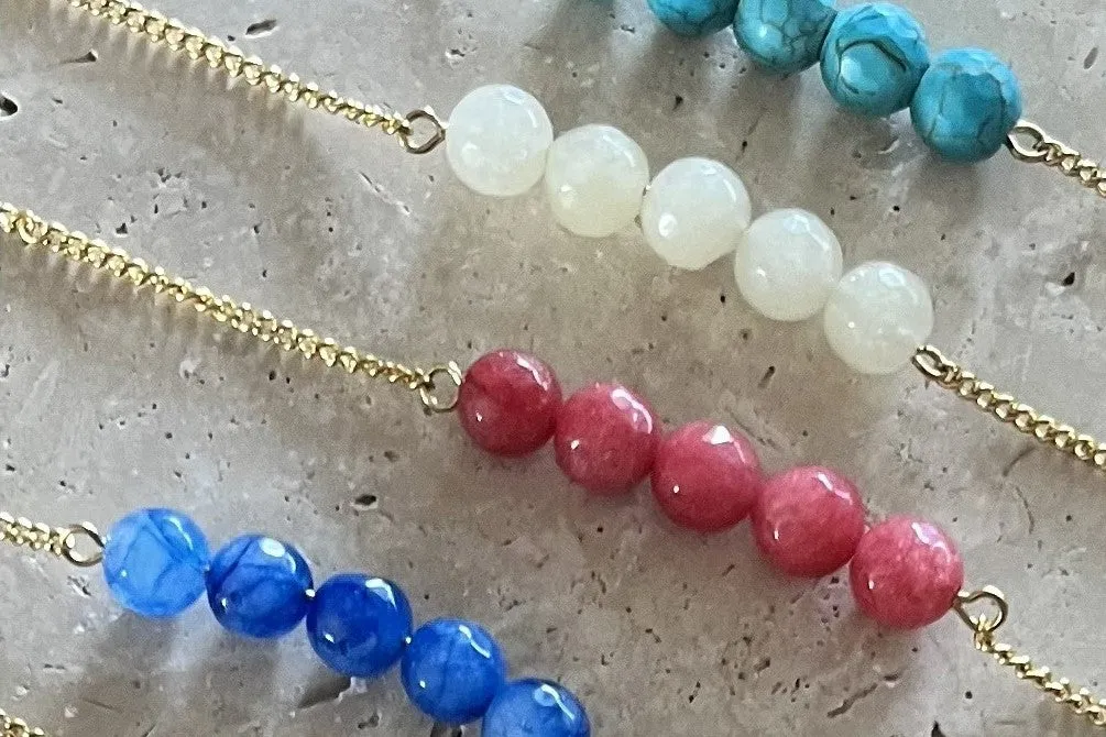 Birthstone 14k gold plated bracelet