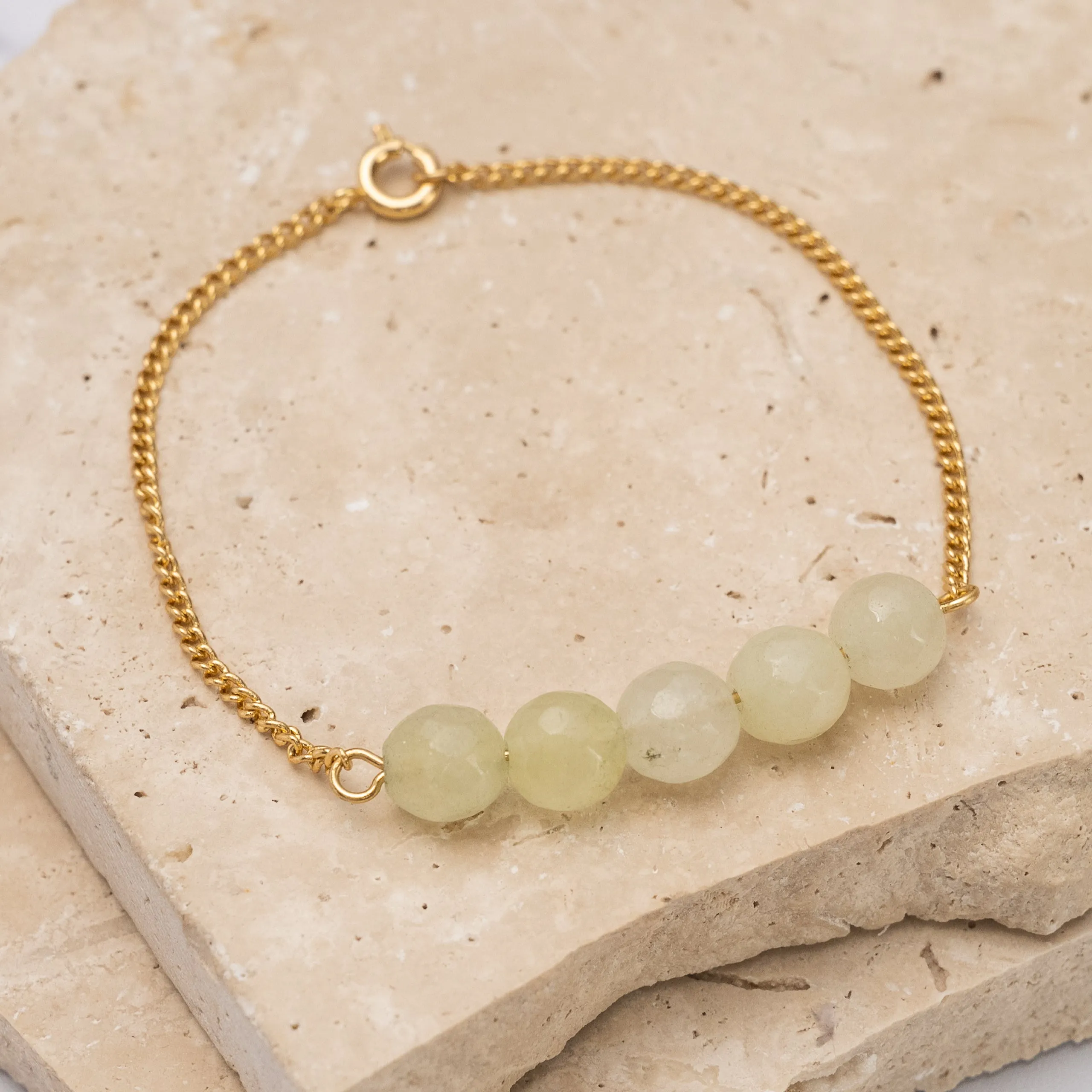 Birthstone 14k gold plated bracelet