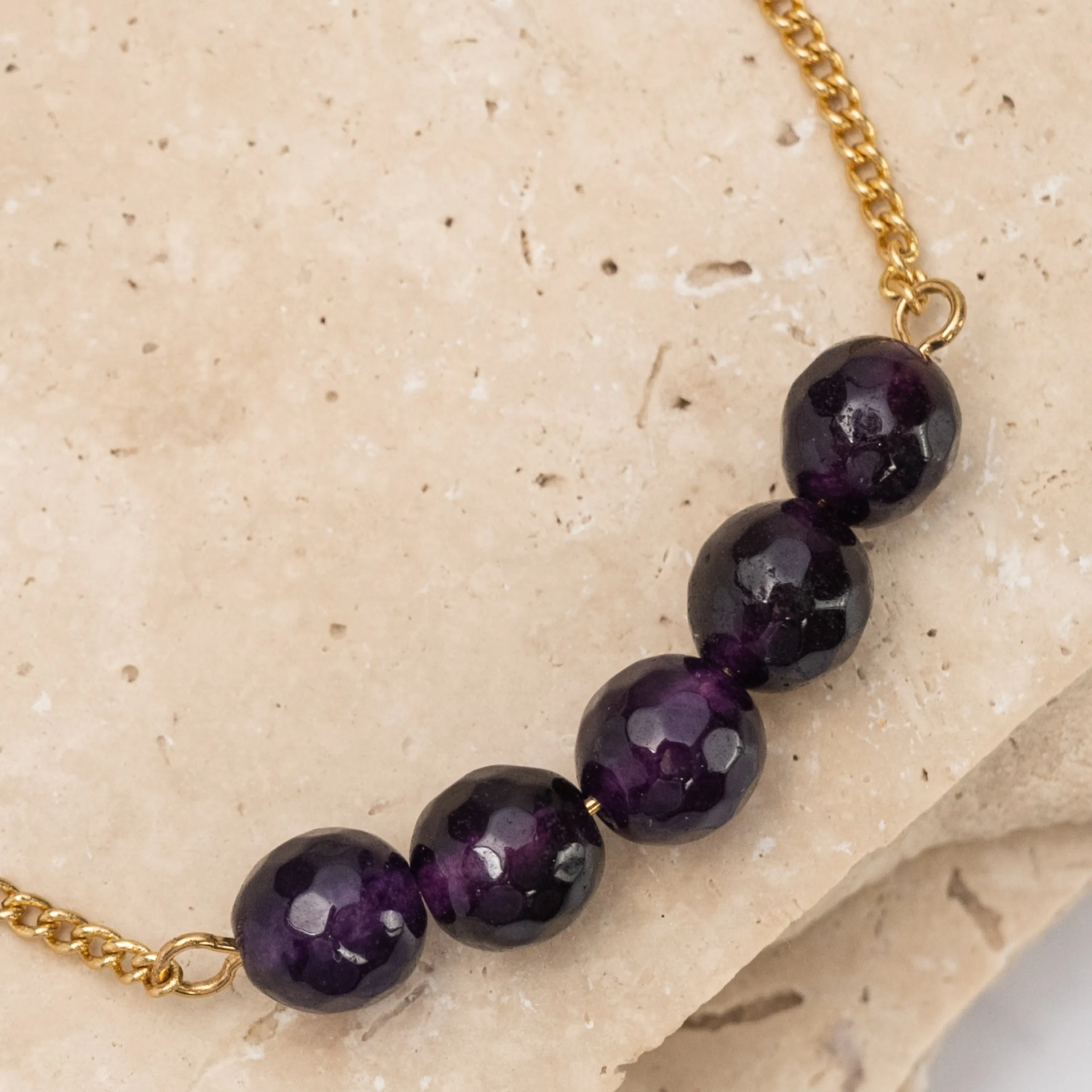 Birthstone 14k gold plated bracelet