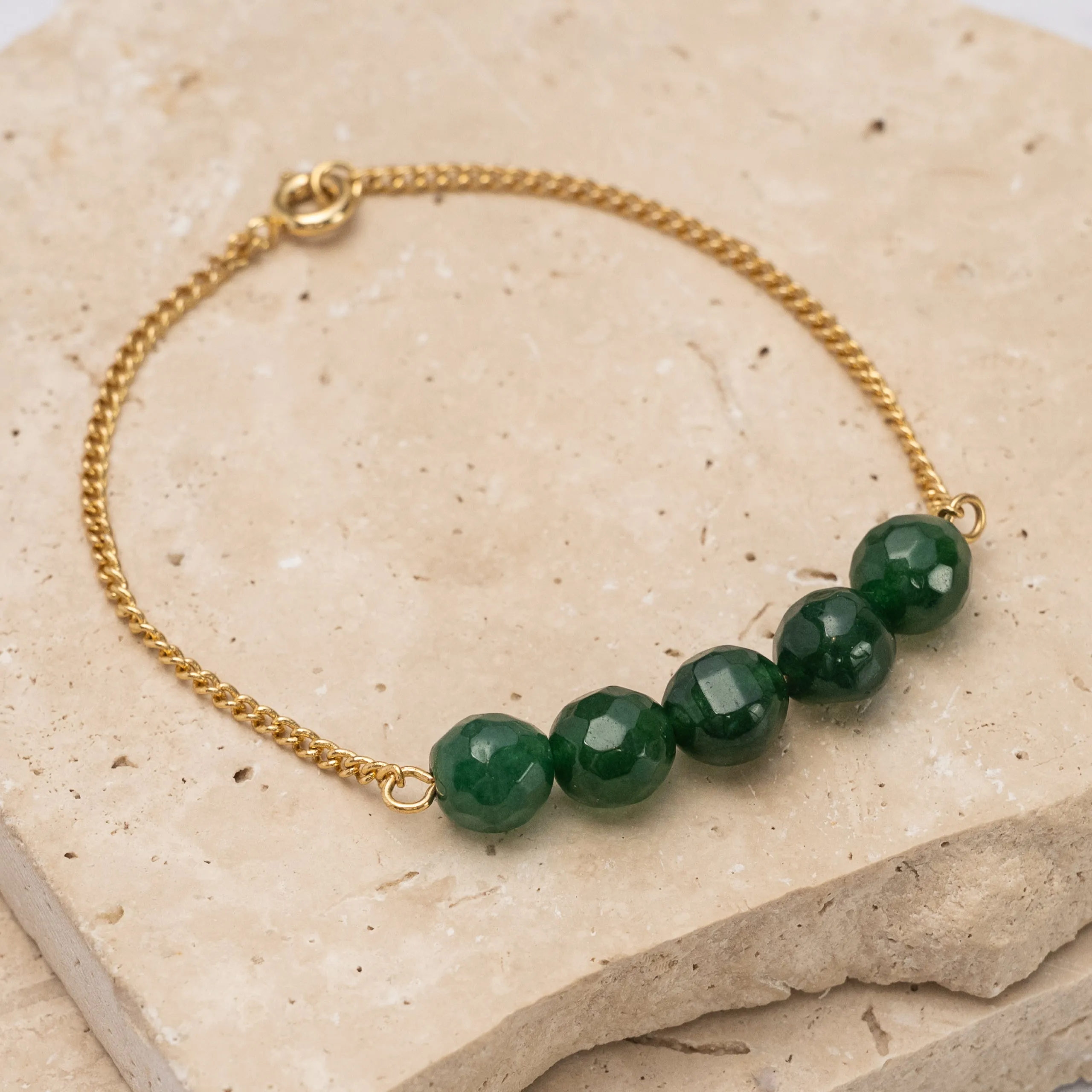Birthstone 14k gold plated bracelet