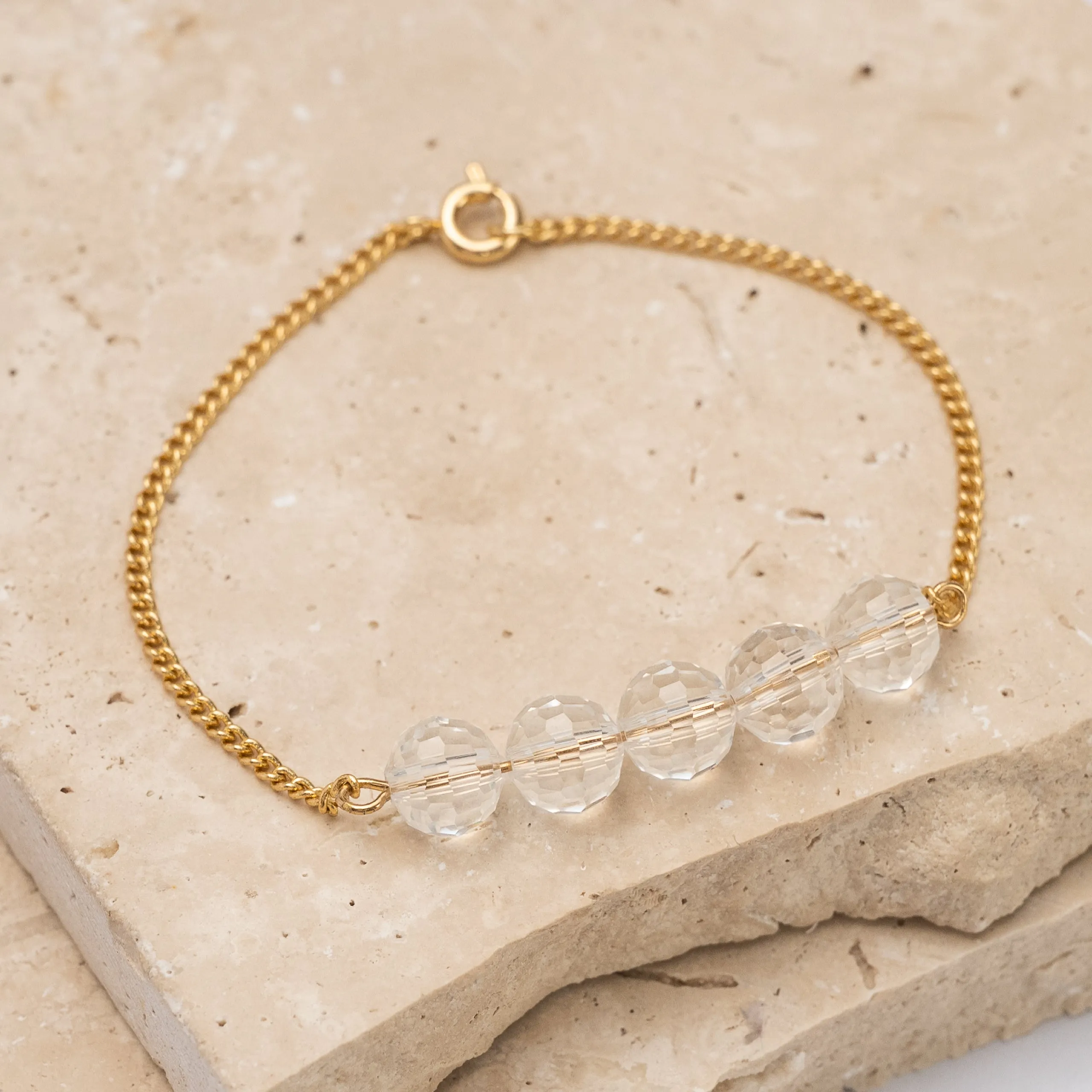 Birthstone 14k gold plated bracelet
