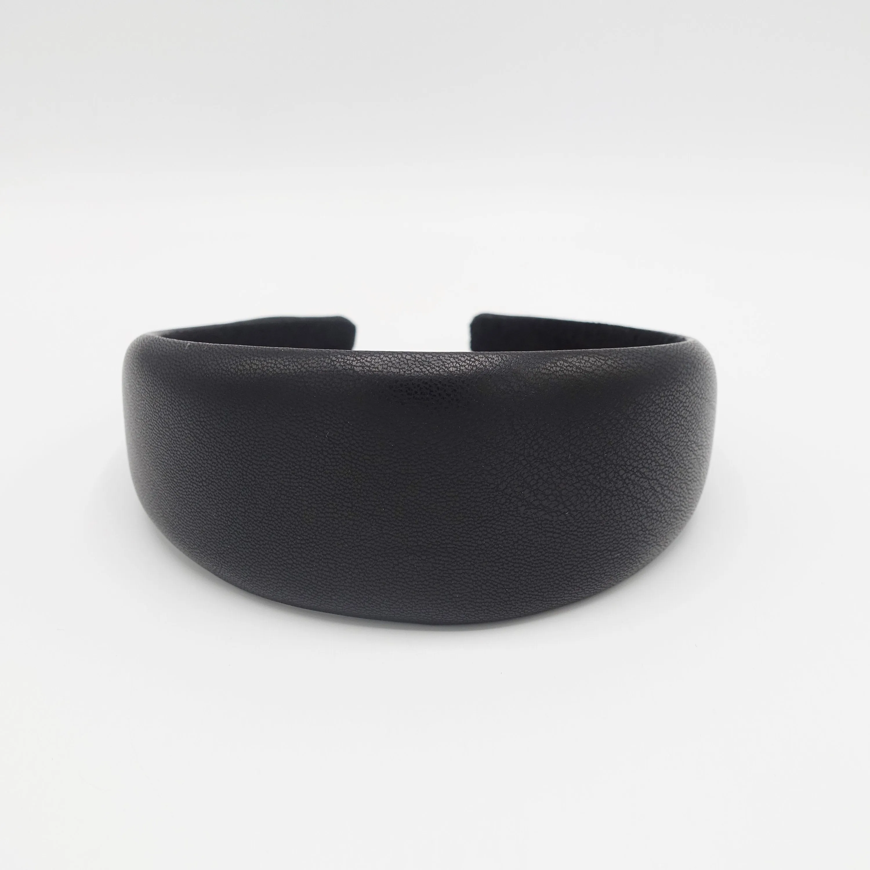 black leather headband