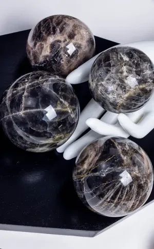 Black Moonstone Crystal Spheres