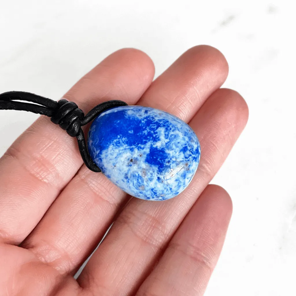 Blue Lapis Lazuli OOAK Gemstone Pendant - Night Sky Serenity