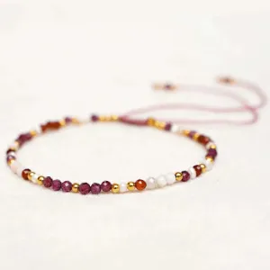 Bracelet Garnet Mix Gem Gold Plated