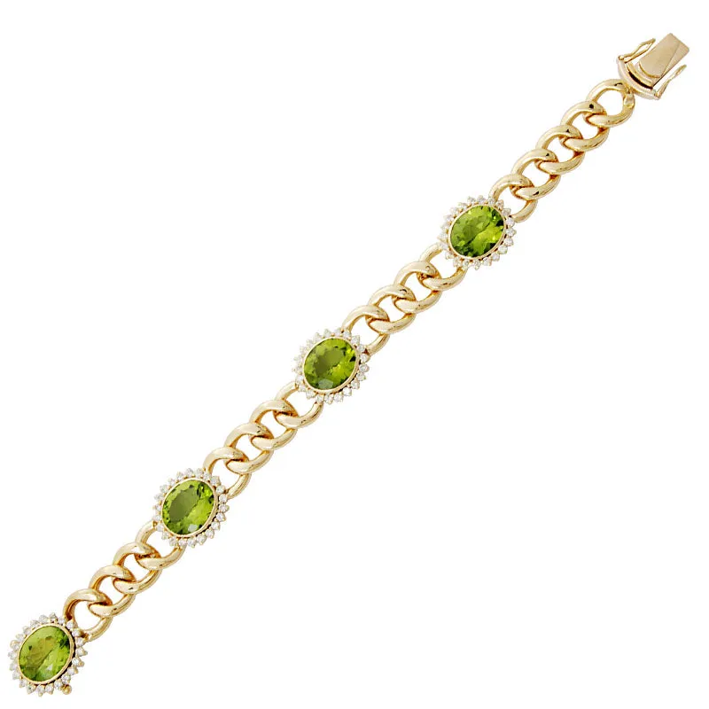 Bracelet-Peridot and Diamond
