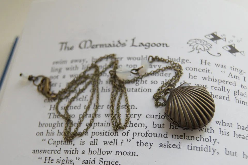 Brass Shell Locket | Shell Charm | Mermaid Necklace