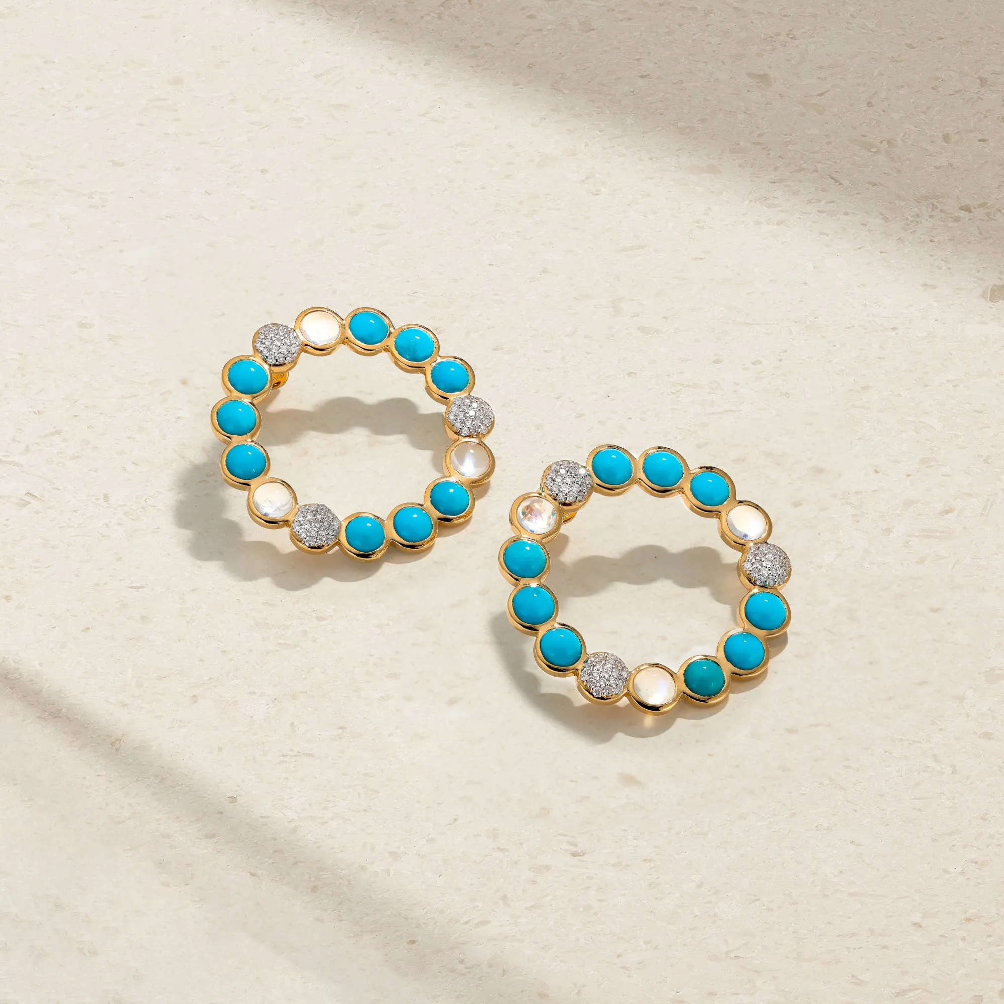 Bubble Turquoise and Diamond Earrings