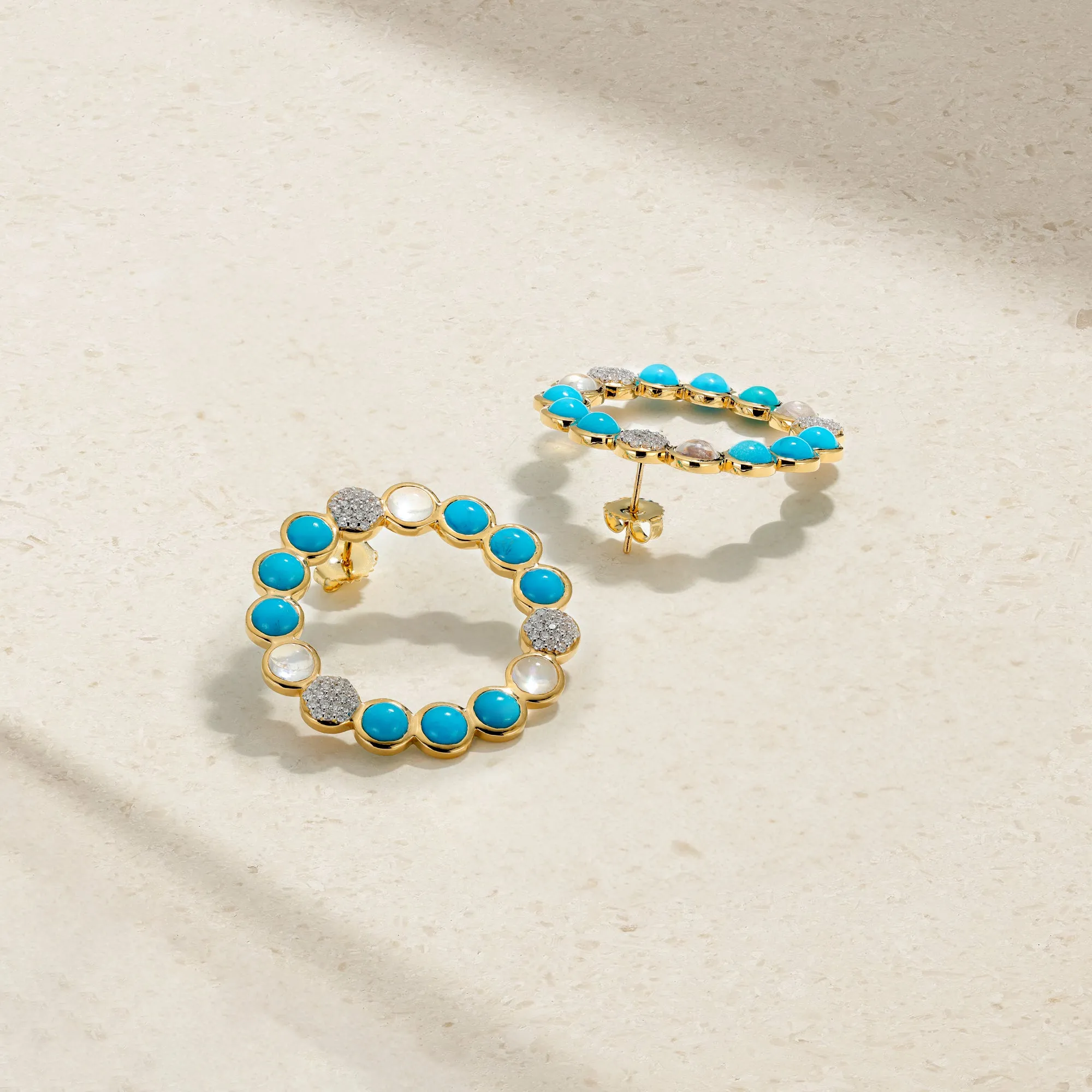 Bubble Turquoise and Diamond Earrings