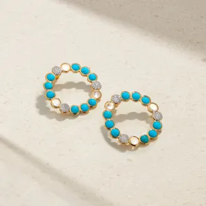 Bubble Turquoise and Diamond Earrings