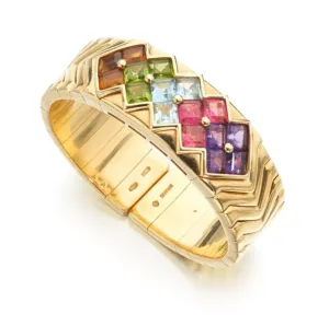 Bulgari 18K Gold and Gem-Set Bangle Bracelet ASC5630