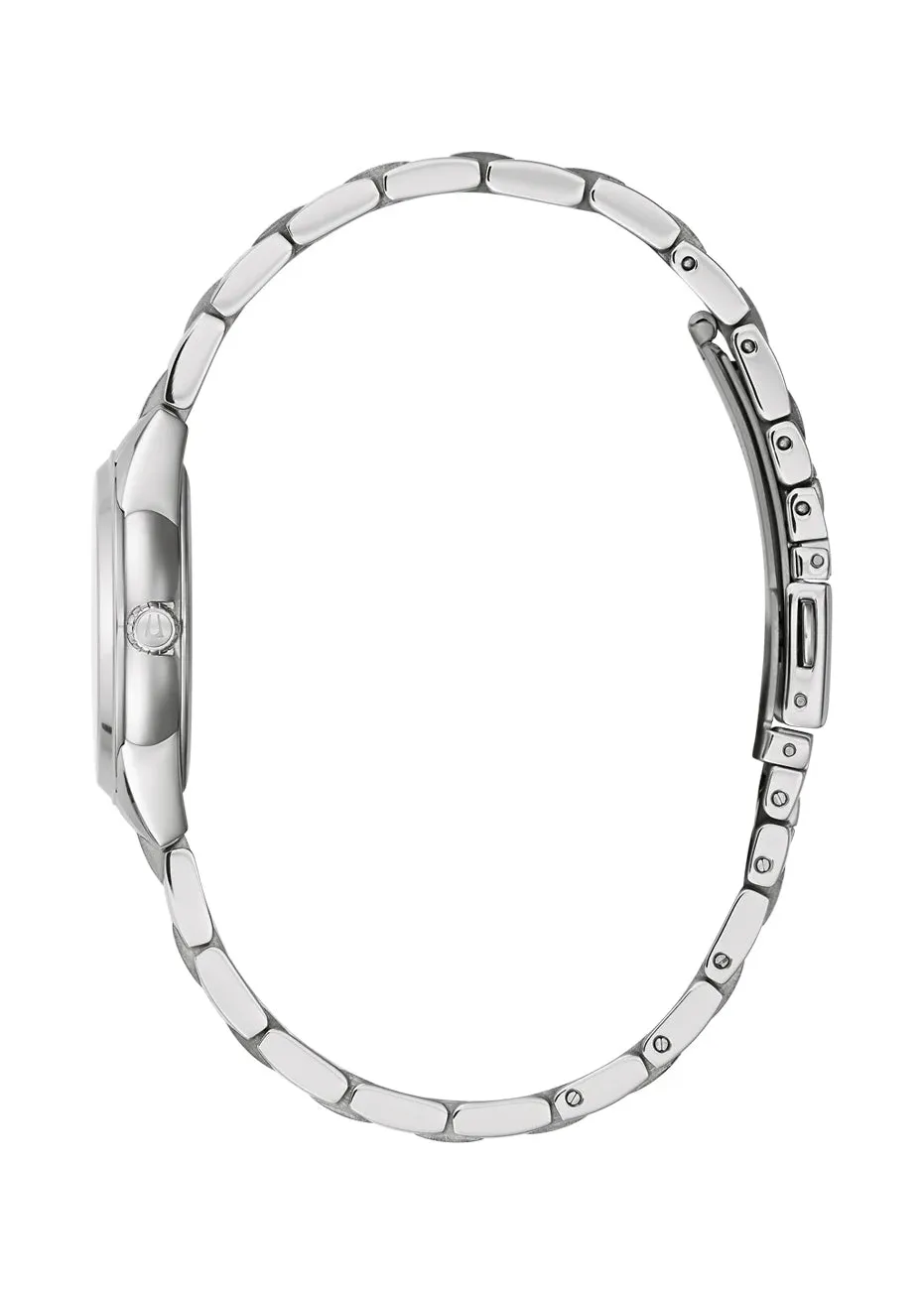 BULOVA LADIES CLASSIC DIAMOND SET BLUE DIAL STAINLESS STEEL 96P250