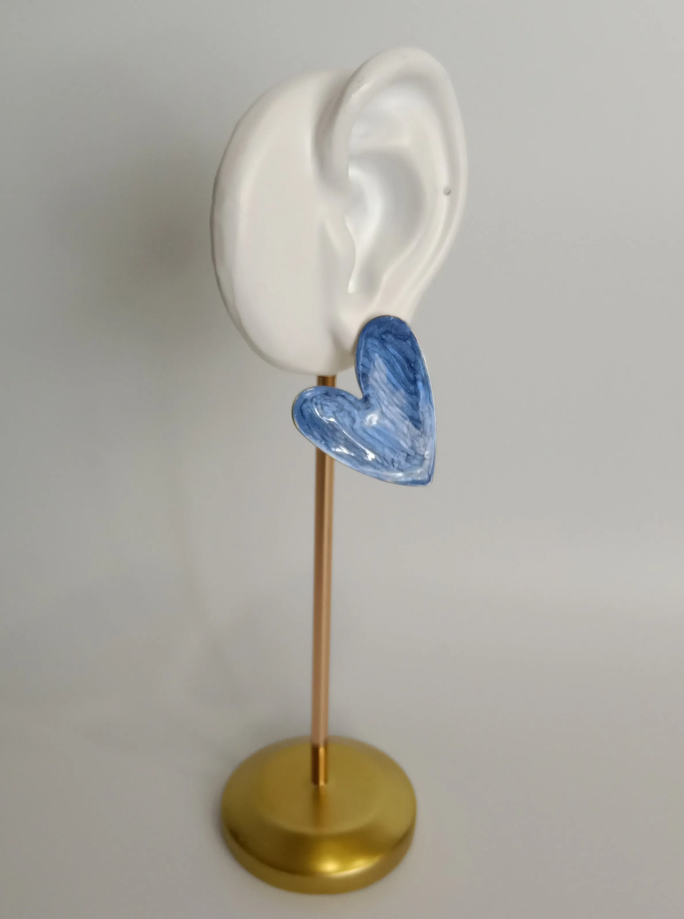 Celestial Blue Heart Earrings