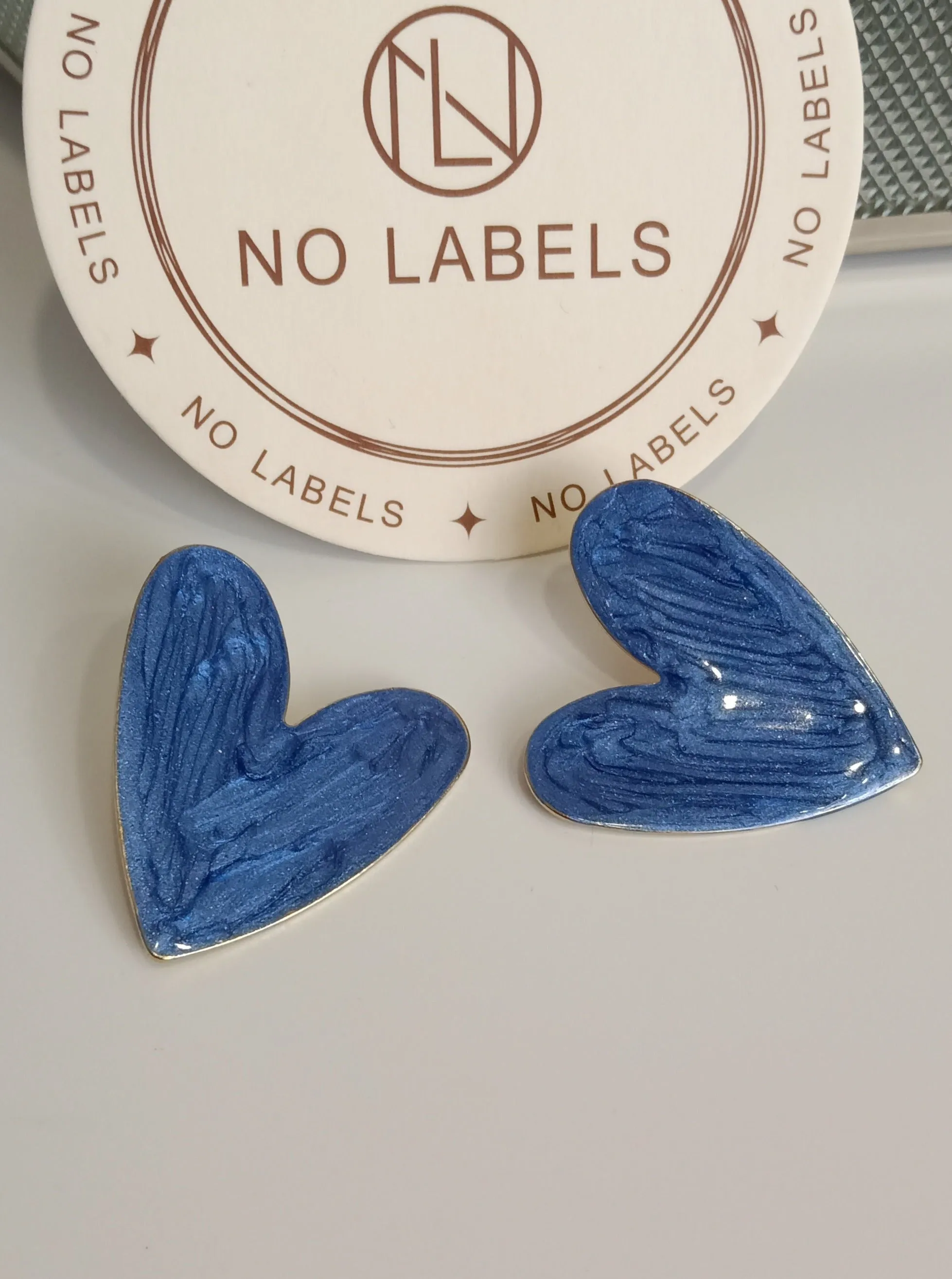 Celestial Blue Heart Earrings