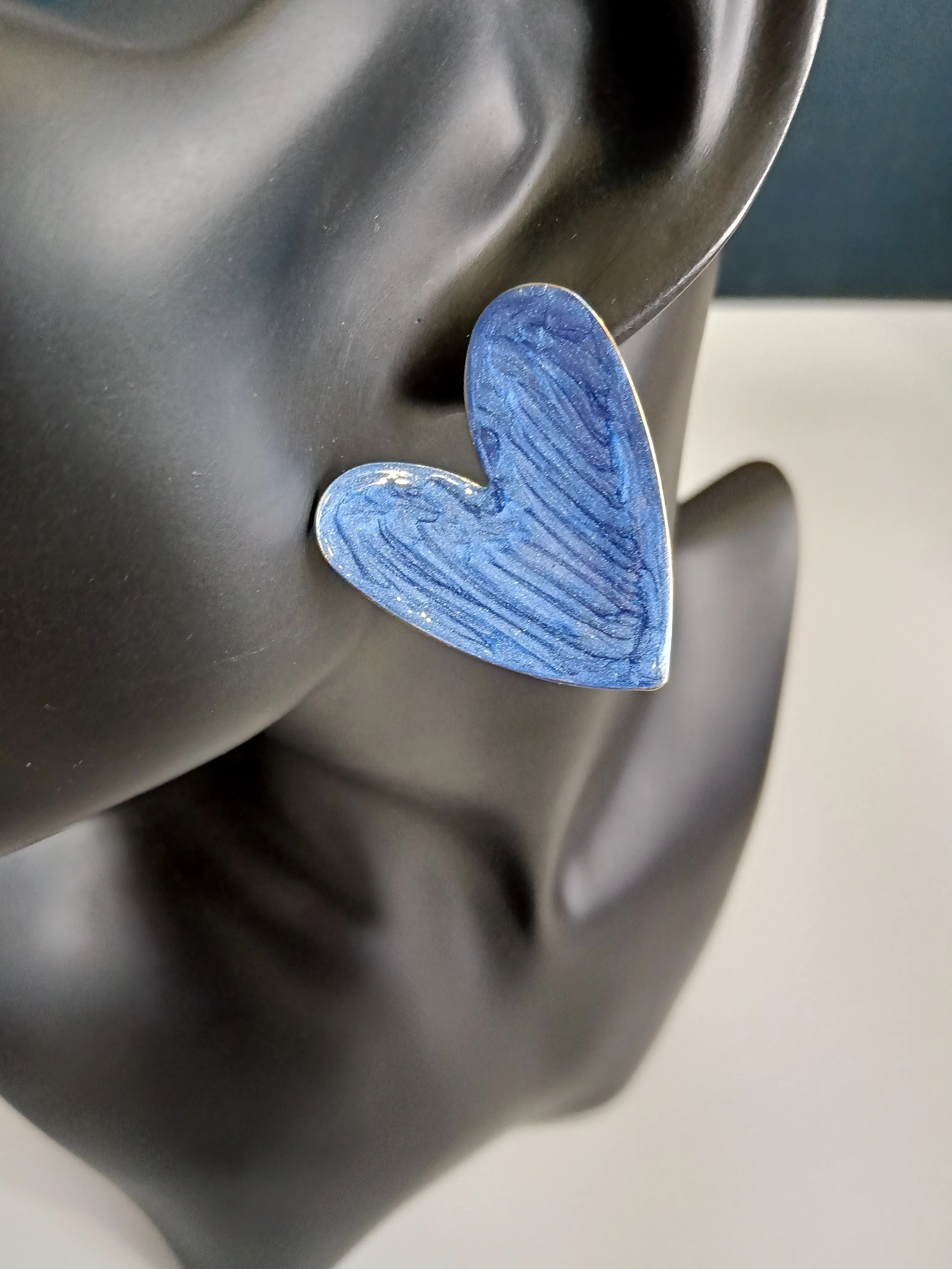 Celestial Blue Heart Earrings