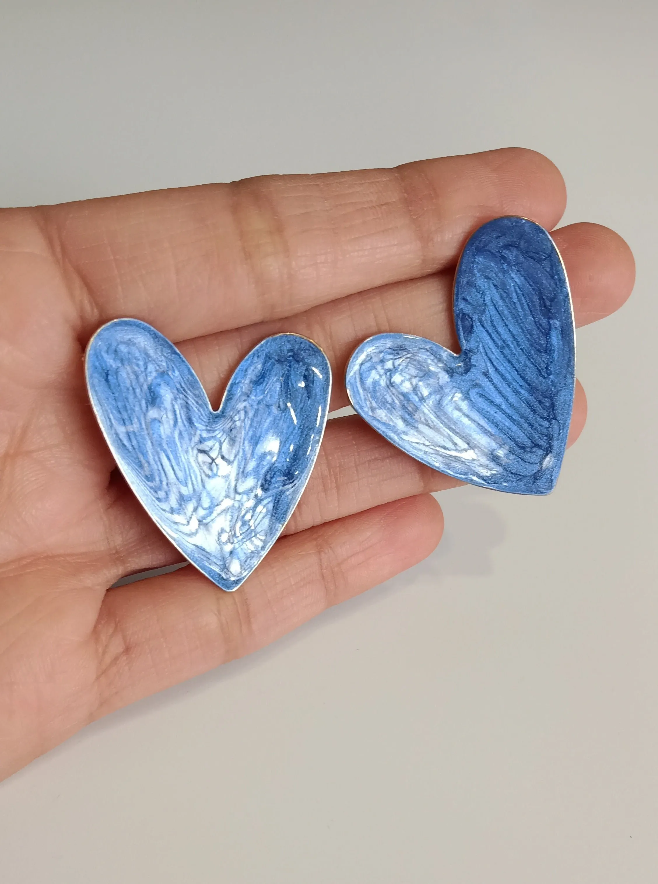 Celestial Blue Heart Earrings