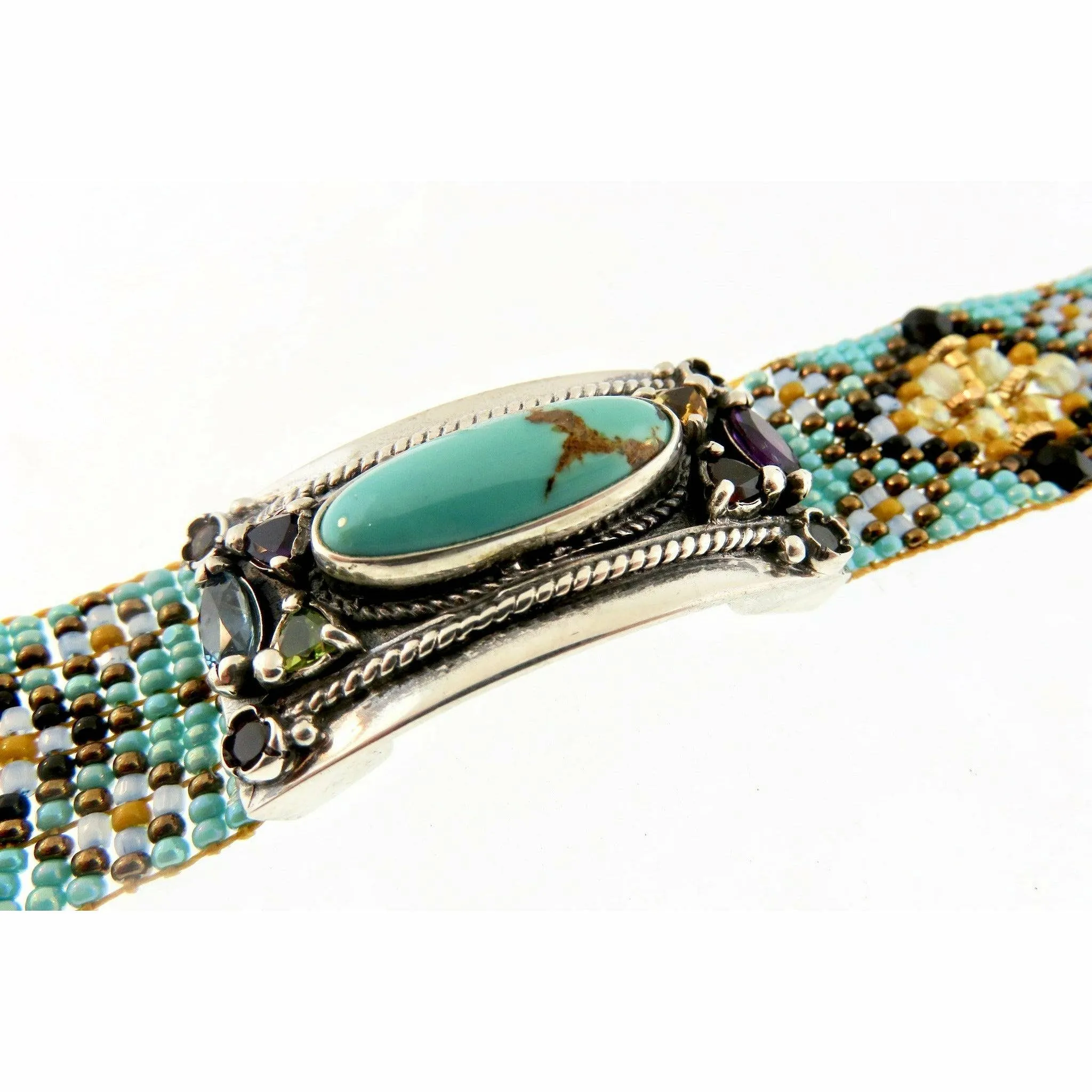 Chili Rose Cowgirl Turquoise & Gold Mix  Gemstone Bracelet
