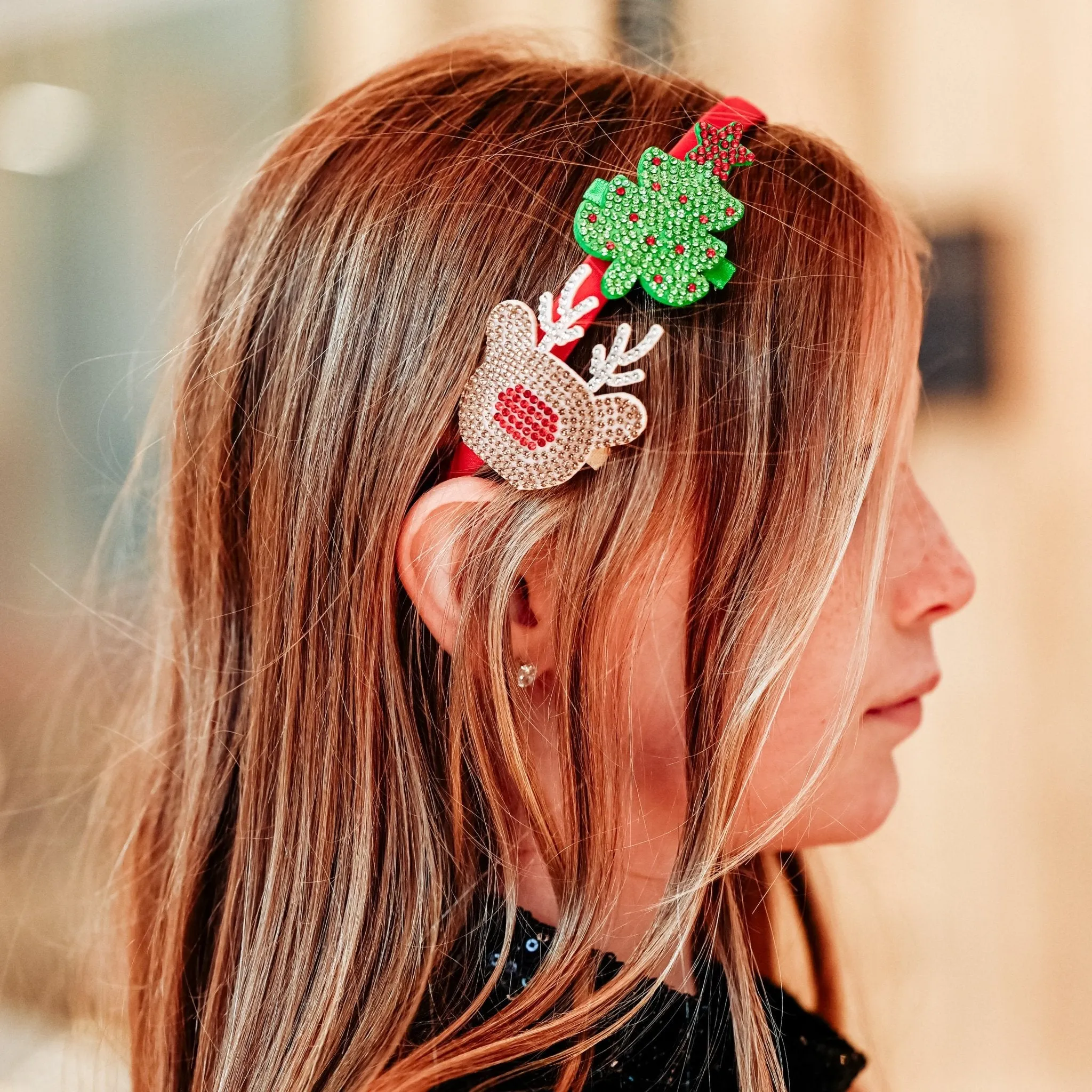 Christmas Charm Headband and Hair Clips - Interchangeable Hairband