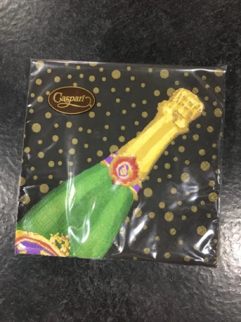 COCKTAIL NAPKINS SPARKLING BLACK