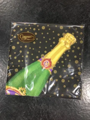 COCKTAIL NAPKINS SPARKLING BLACK