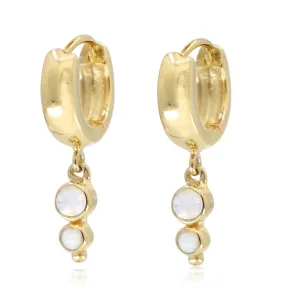Cora Opal Moonstone Gold Huggies