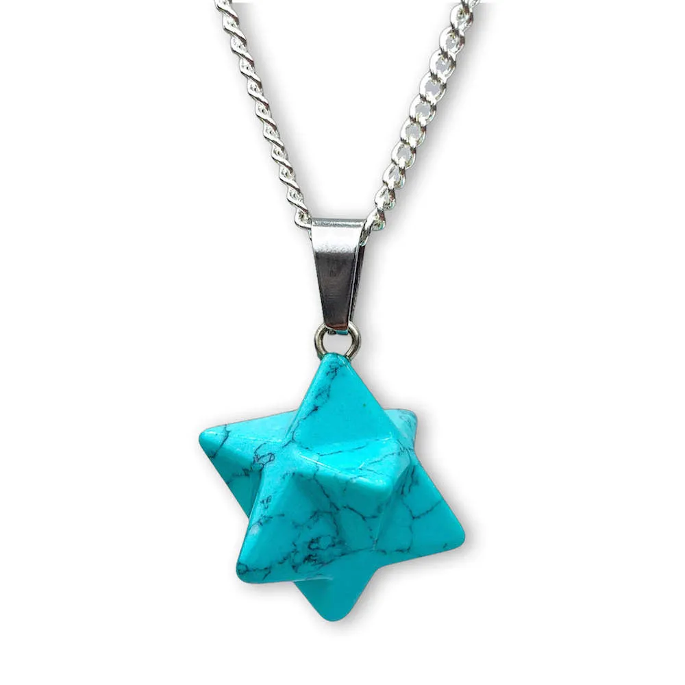 Crystal Stone Merkaba Pendant Necklace