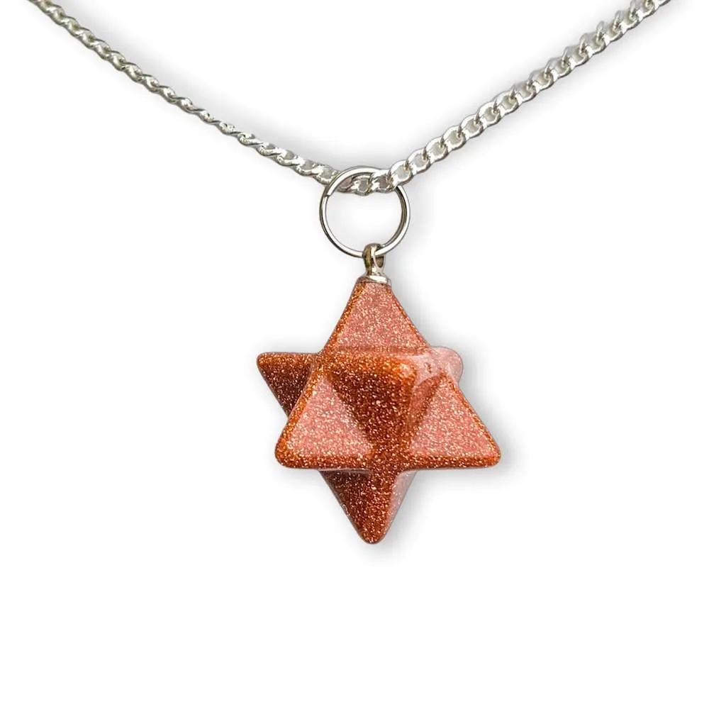 Crystal Stone Merkaba Pendant Necklace