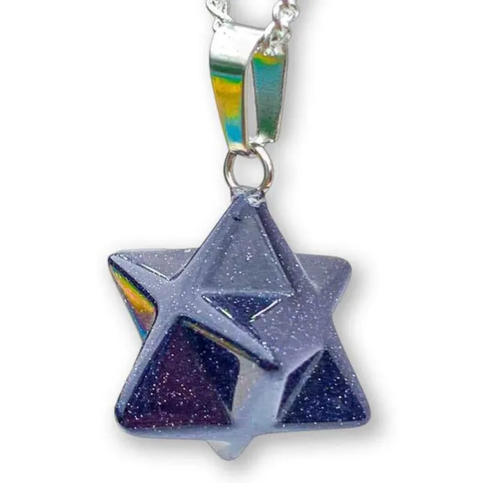 Crystal Stone Merkaba Pendant Necklace