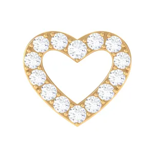 Cute Moissanite Open Heart Earring for Helix Piercing