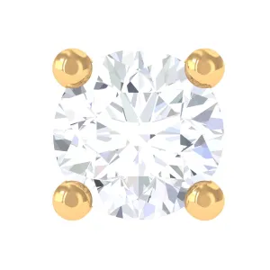 Dainty Moissanite Solitaire Conch Earring in Gold