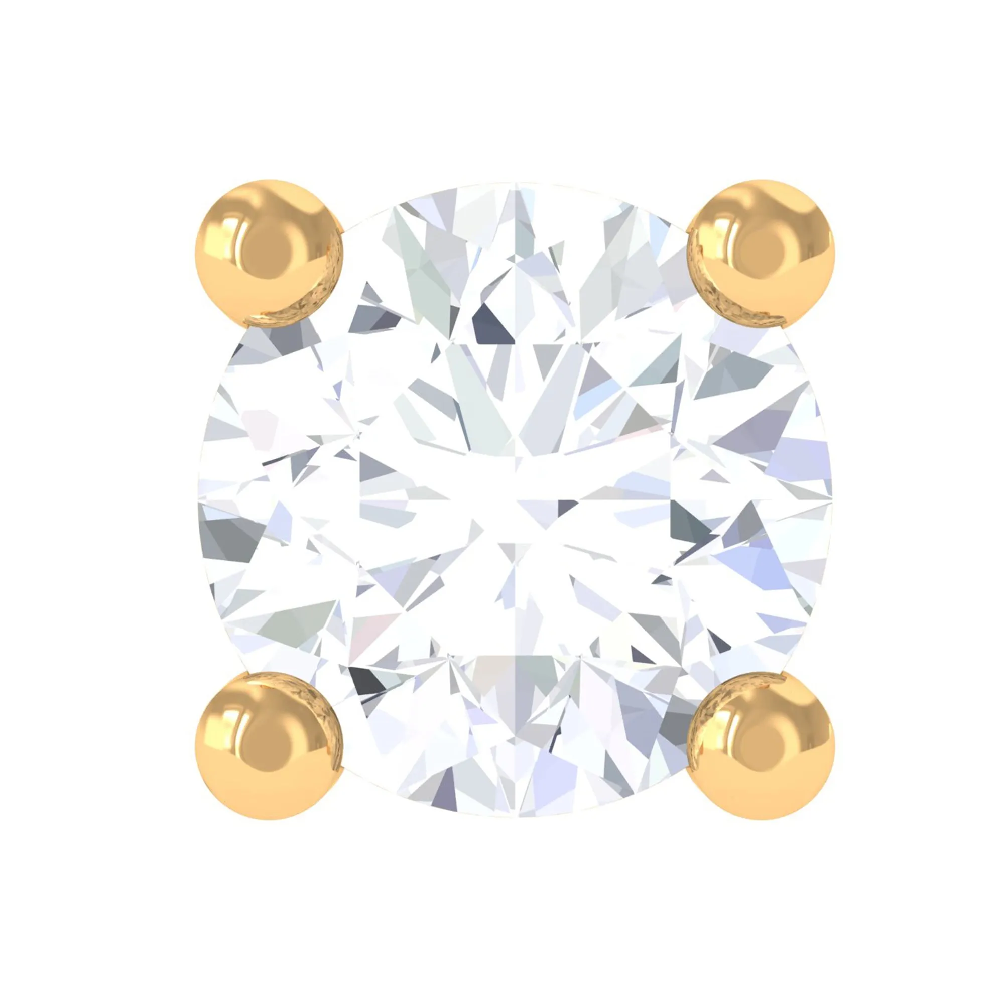 Dainty Moissanite Solitaire Conch Earring in Gold