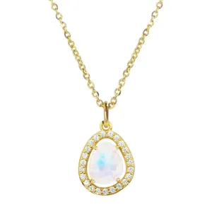 Deanna Necklace with Floating Moonstone Gemstone