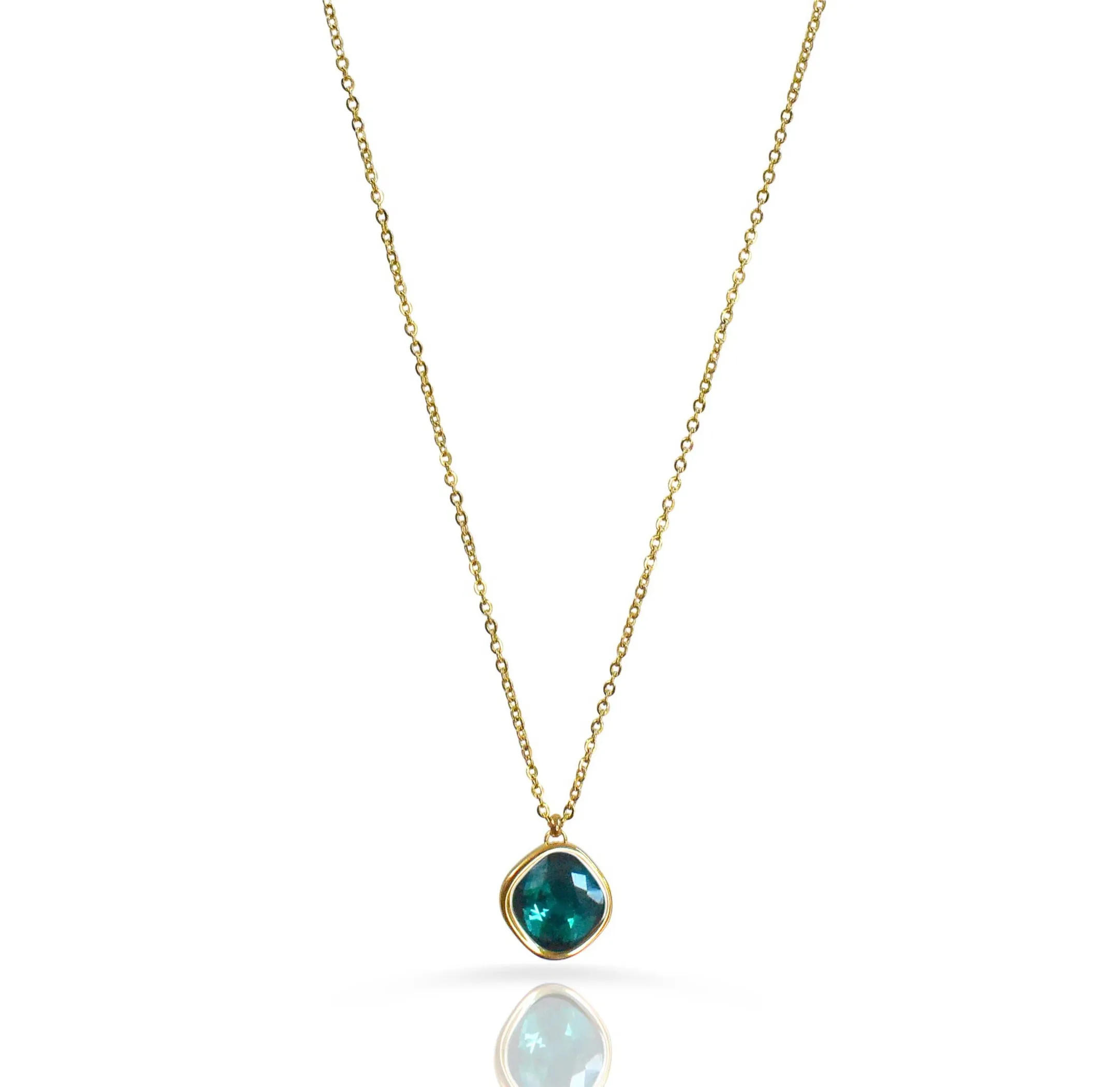 DESIREE EMERALD BIRTHSTONE PENDANT NECKLACE - MAY