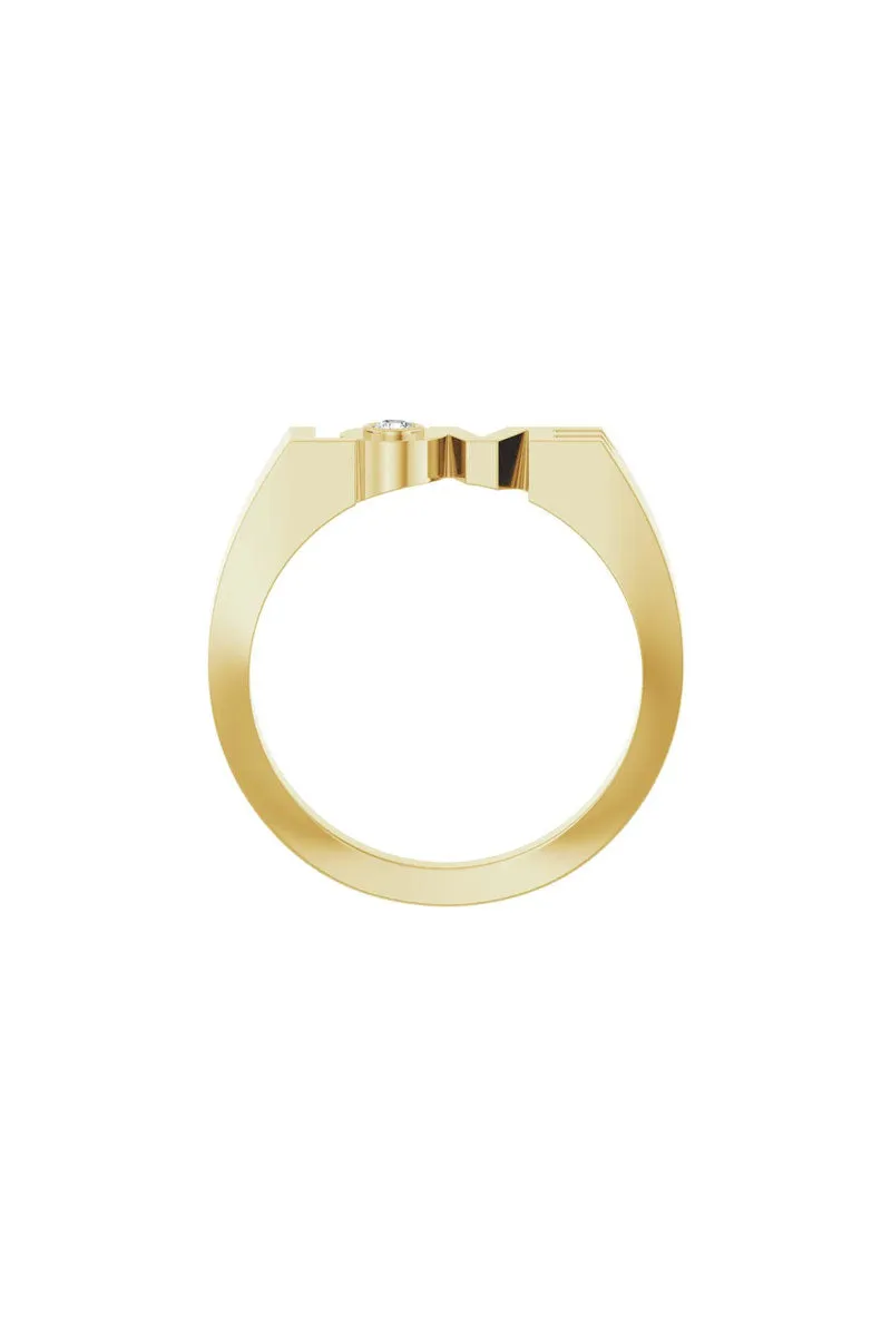 Diamond Love Ring - 14k Yellow Gold