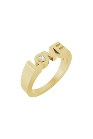 Diamond Love Ring - 14k Yellow Gold