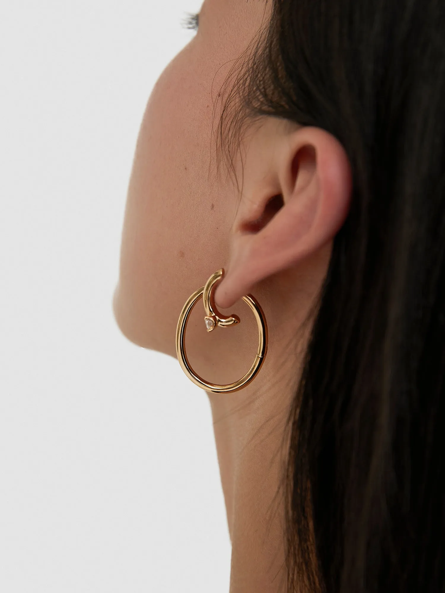 Double Oval Hoop Earrings