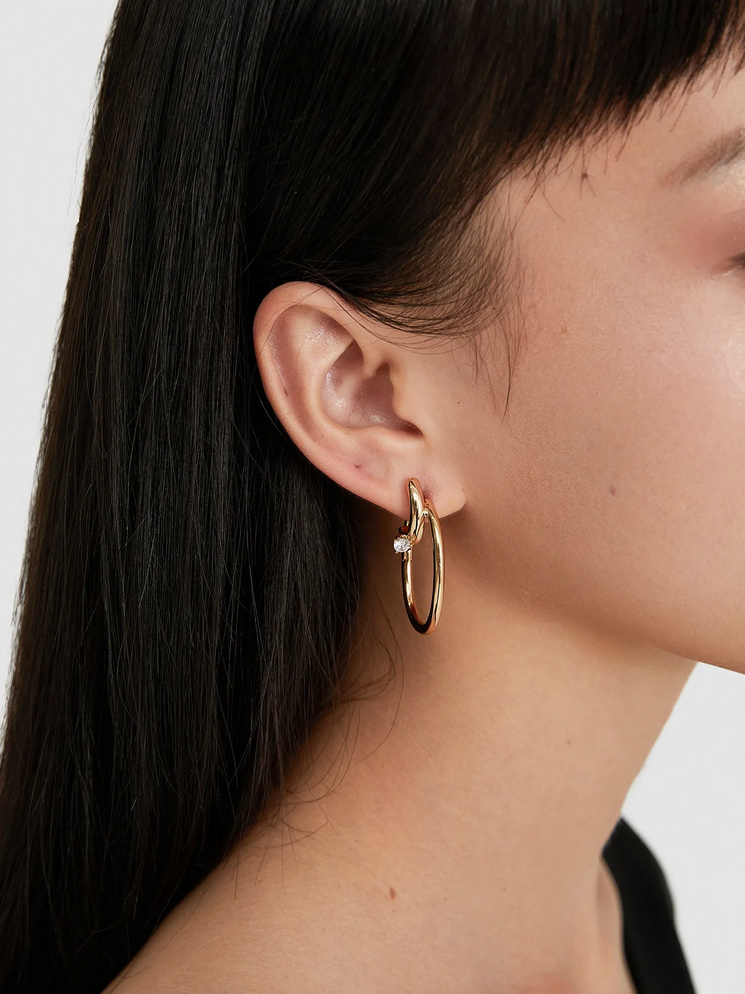 Double Oval Hoop Earrings