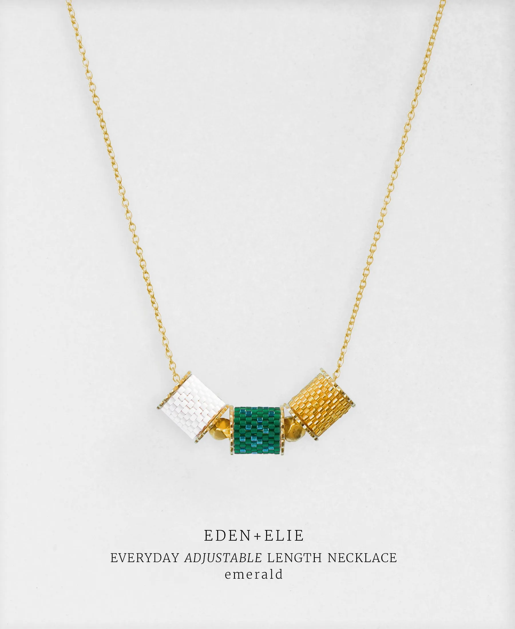 EDEN   ELIE Mother-Daughter twinning necklaces set - emerald green