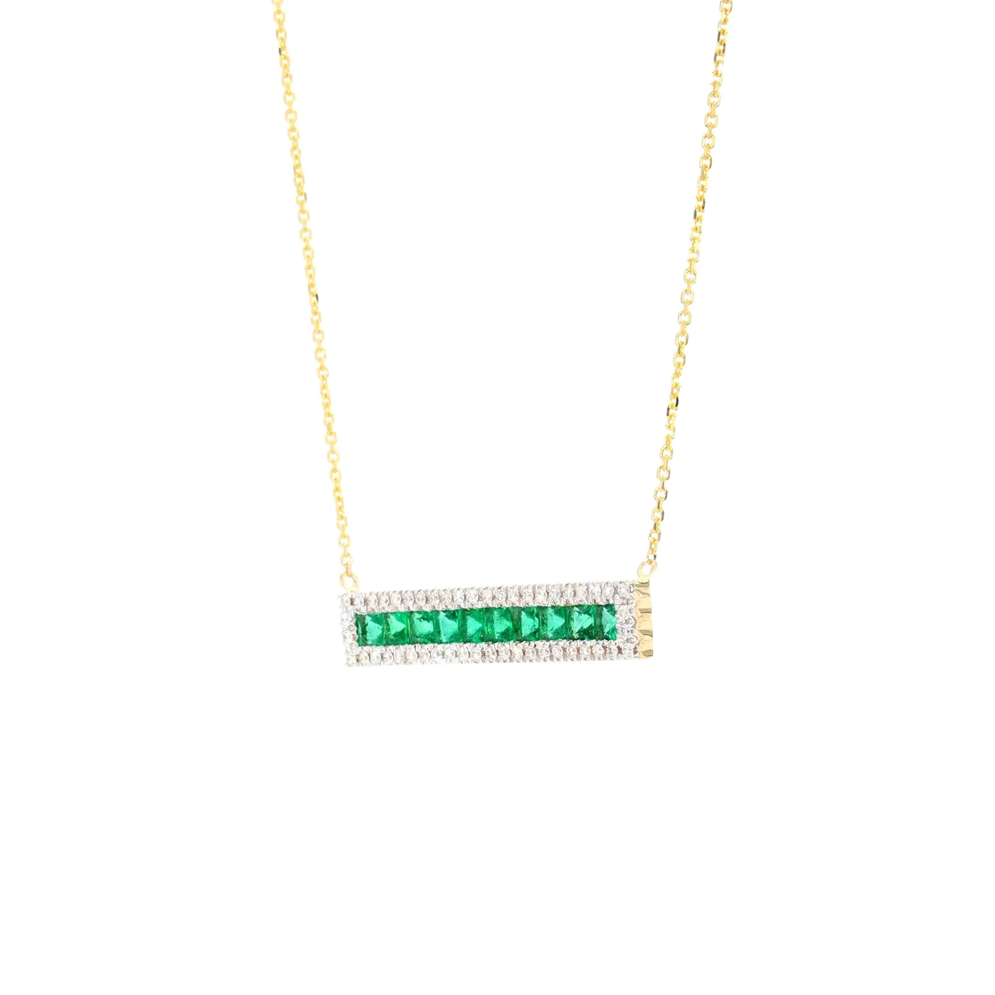 Emerald and Diamond Bar Pendant