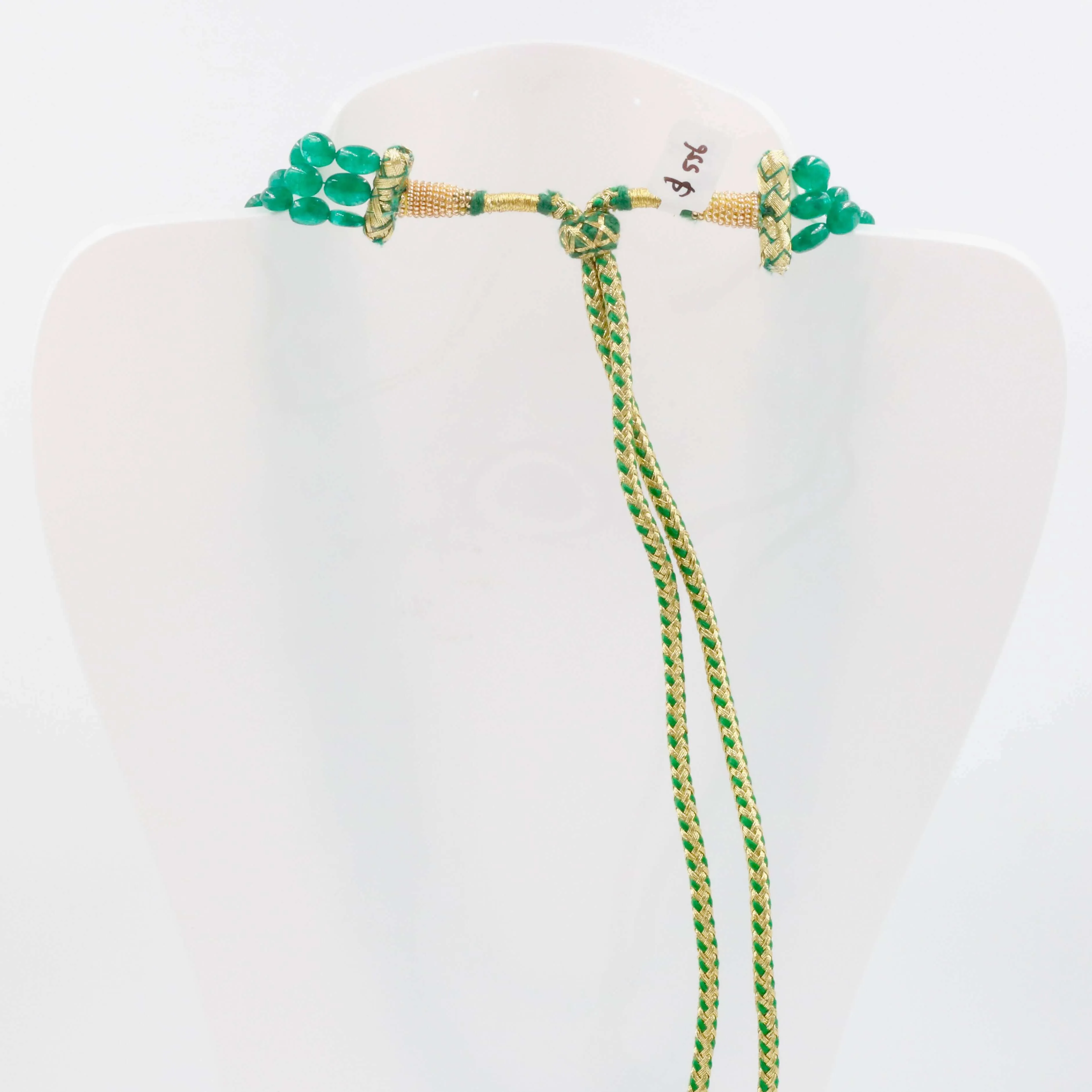 Emerald Beaded Necklace Gemstone Necklace Layered Necklace Long Necklace Green Necklace Indian Necklace Sarafa Necklace SKU: 6143083