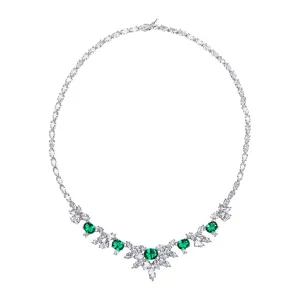 Emerald Multi Shaped Spiked Bib Necklace