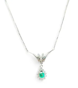 EMERALD NATURAL DIAMOND NECKLACE