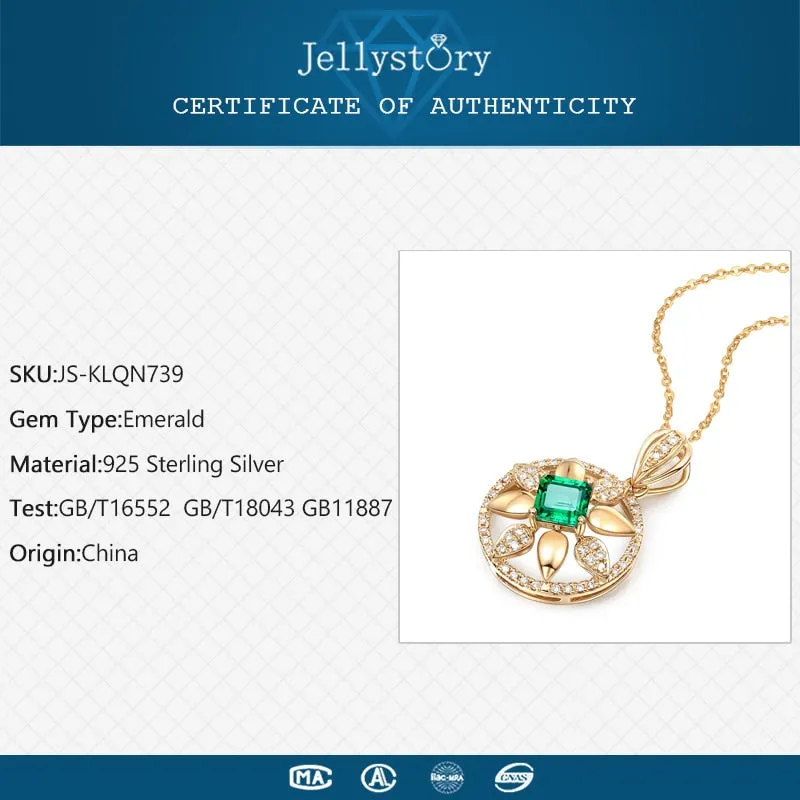 Emerald Zircon Gemstones Round Shape Pendant