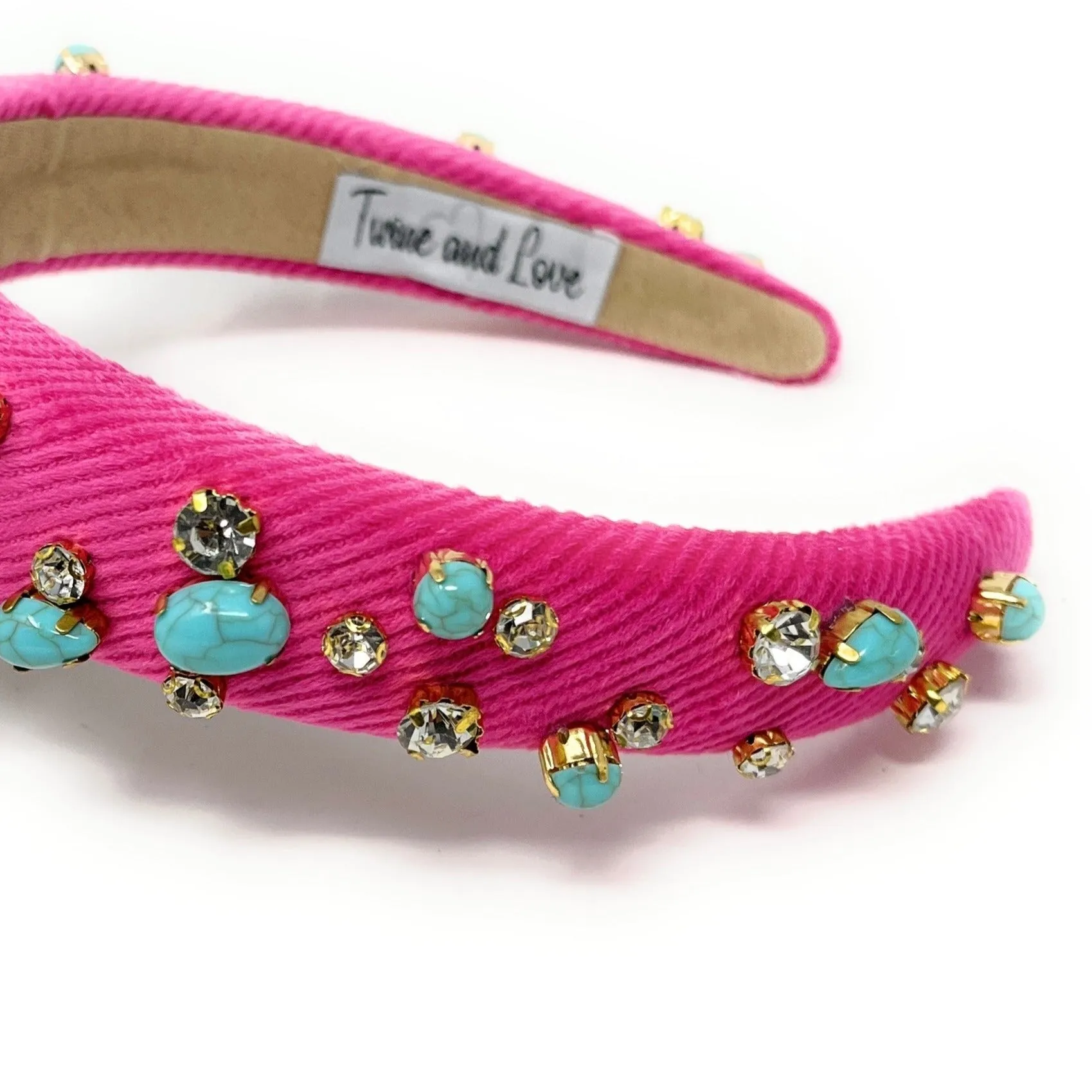 Emma Pink Padded Baroque Headband