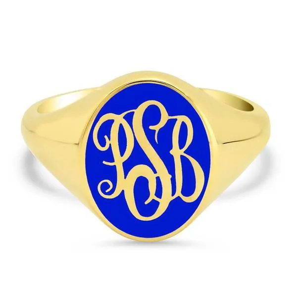 Enamel Signet Ring