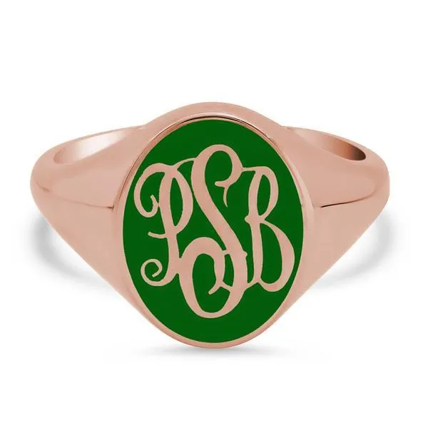 Enamel Signet Ring